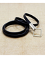 Fashion Black Faux Leather Cutout Diamond Thin Belt