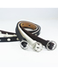 Fashion Coffee Faux Leather Round Buckle Cutout Wide Belt