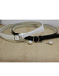 Fashion White Faux Leather Buckle Wide Belt