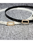 Fashion White Pu Plate Buckle Patent Leather Thin Belt