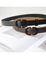 Fashion Brown Faux Leather Oval Buckle Wide Belt