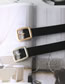 Fashion 2.8 Pearl Gold Square Buckle Pu Metal Square Buckle Wide Belt