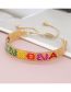 Fashion Color Rice Beaded Braided Letter Bracelet