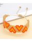 Fashion Beige Rice Beaded Braided Heart Bracelet