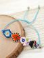 Fashion Blue Colorful Rice Beaded Braided Pull Bracelet
