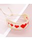 Fashion Beige Rice Beaded Braided Heart Bracelet