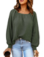 Fashion Khaki Solid Color Square Neck Knitted Top