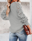 Fashion Claret Solid Color Cutout Pattern Crew Neck Sweater