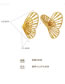 Fashion Silver Titanium Butterfly Stud Earrings