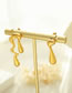 Fashion Gold Titanium Steel Geometric Panel Stud Earrings