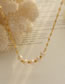 Fashion Gold Titanium Steel Pearl Beaded Necklace