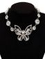 Fashion Gold Necklace Alloy Diamond Openwork Butterfly Necklace