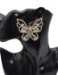 Fashion Gold Stud Earrings Alloy Diamond Hollow Butterfly Stud Earrings