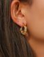 Fashion Gold Stainless Steel Gold Plated Zirconium Twist Earrings