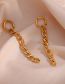 Fashion Long Figaro Chain Earrings - Gold Titanium Steel Chain Earrings
