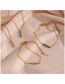 Fashion Bracelet - Gold - White Diamonds Stainless Steel Gold Plated Three Drop Diamond Bracelet