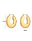 Fashion Hollow Flat Hoop Earrings - Gold Stainless Steel Plated Hollow Flat Hoop Earrings