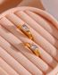 Fashion Oval Zircon Block Earrings - Gold - White Diamonds Titanium Steel Gold Plated Zirconium Round Earrings