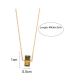 Fashion Necklace - Gold - Emerald Stainless Steel Diamond Geometric Rectangle Necklace