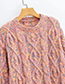 Fashion Creamy-white Colorful Twist Knit Pullover Sweater