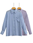 Fashion Purple Striped Lapel Button-down Shirt