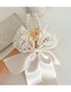 Fashion White Fabric Bow Ribbon Grab Clip