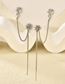 Fashion 04 Right Ear Brass Inlaid Zirconium Flower Tassel Ear Cuff