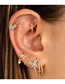 Fashion 456 Rose Gold Bronze Zirconium Butterfly Earrings