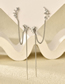 Fashion 17 Right Ear Brass Inlaid Zirconium Geometric Tassel Ear Clip