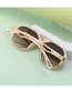Fashion Marble Tea Pc Cutout Triangle Square Large Frame Sunglasses