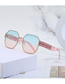 Fashion Silver Double Grey Pc Color Matching Polygon Large Frame Sunglasses