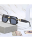 Fashion Black Letter Film Pc Steam Square Large Frame Sunglasses
