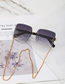 Fashion Gold Double Gray [with Chain] Pc Square Large Frame Chain Fringe Sunglasses