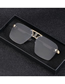 Fashion Double Grey Pc Square Large Frame Sunglasses