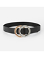 Fashion Black Wide Belt With Double Loop Buckle