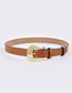 Fashion Brown Faux Leather Metal Buckle Wide Belt