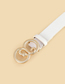 Fashion White Black Buckle 050701 Faux Leather Wide Belt With Snake Metal Buckle