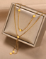 Fashion 2# Bronze Square Zirconium Ball Beaded Double Necklace