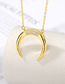 Fashion Gold Bronze Zirconium Crescent Necklace