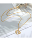 Fashion Rose Gold Brass And Diamond Moon Sun Necklace