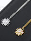 Fashion Platinum Bronze Zirconium Sun Necklace