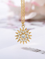 Fashion Platinum Bronze Zirconium Sun Necklace