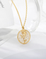 Fashion Gold Bronze Zirconium Rose Necklace
