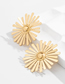 Fashion Golden 2693 Metal Shiny Sunflower Stud Earrings