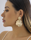 Fashion Golden 2692 Metal Liquid Fluid Lotus Leaf Pleated Stud Earrings