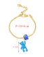 Fashion Light Blue Copper Drip Bear Resin Eye Bracelet