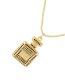Fashion Color Bronze Zircon Perfume Bottle Letter Pendant Necklace