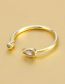 Fashion 2# Bronze Diamond Drop Open Ring