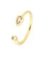 Fashion 1# Bronze Diamond Drop Open Ring