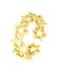 Fashion 1# Brass Diamond Geometric Cutout Open Ring